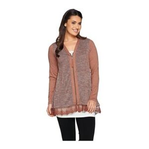 LOGO Lounge by Lori Goldstein‎ French Terry Zipper Cardigan size 1x